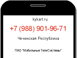 Информация о номере телефона +7 (988) 901-96-71: регион, оператор