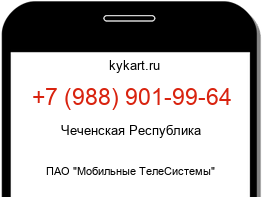 Информация о номере телефона +7 (988) 901-99-64: регион, оператор