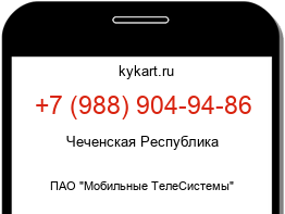 Информация о номере телефона +7 (988) 904-94-86: регион, оператор