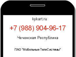 Информация о номере телефона +7 (988) 904-96-17: регион, оператор