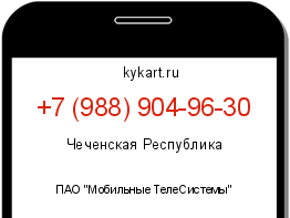 Информация о номере телефона +7 (988) 904-96-30: регион, оператор