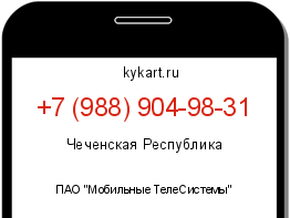 Информация о номере телефона +7 (988) 904-98-31: регион, оператор