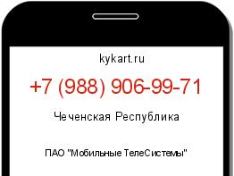 Информация о номере телефона +7 (988) 906-99-71: регион, оператор
