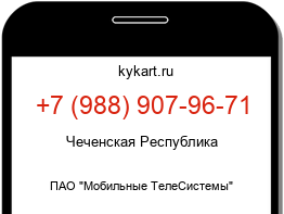 Информация о номере телефона +7 (988) 907-96-71: регион, оператор