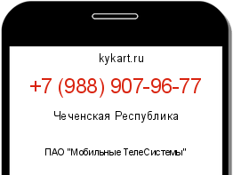 Информация о номере телефона +7 (988) 907-96-77: регион, оператор