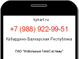 Информация о номере телефона +7 (988) 922-99-51: регион, оператор