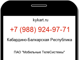 Информация о номере телефона +7 (988) 924-97-71: регион, оператор