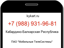 Информация о номере телефона +7 (988) 931-96-81: регион, оператор