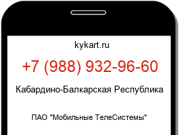 Информация о номере телефона +7 (988) 932-96-60: регион, оператор