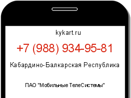 Информация о номере телефона +7 (988) 934-95-81: регион, оператор