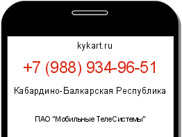 Информация о номере телефона +7 (988) 934-96-51: регион, оператор