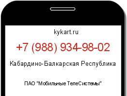 Информация о номере телефона +7 (988) 934-98-02: регион, оператор