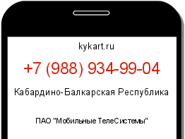 Информация о номере телефона +7 (988) 934-99-04: регион, оператор