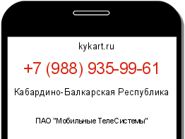 Информация о номере телефона +7 (988) 935-99-61: регион, оператор