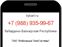 Информация о номере телефона +7 (988) 935-99-67: регион, оператор