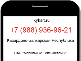 Информация о номере телефона +7 (988) 936-96-21: регион, оператор