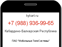 Информация о номере телефона +7 (988) 936-99-65: регион, оператор