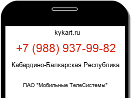 Информация о номере телефона +7 (988) 937-99-82: регион, оператор