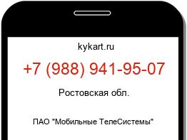 Информация о номере телефона +7 (988) 941-95-07: регион, оператор