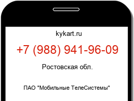 Информация о номере телефона +7 (988) 941-96-09: регион, оператор