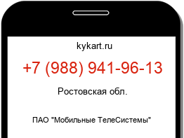 Информация о номере телефона +7 (988) 941-96-13: регион, оператор