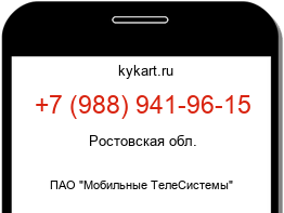 Информация о номере телефона +7 (988) 941-96-15: регион, оператор