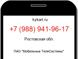 Информация о номере телефона +7 (988) 941-96-17: регион, оператор