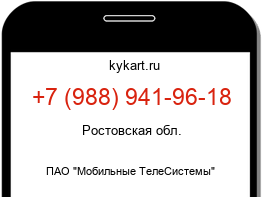 Информация о номере телефона +7 (988) 941-96-18: регион, оператор