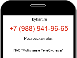 Информация о номере телефона +7 (988) 941-96-65: регион, оператор