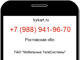 Информация о номере телефона +7 (988) 941-96-70: регион, оператор