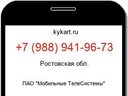 Информация о номере телефона +7 (988) 941-96-73: регион, оператор