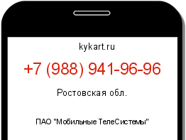 Информация о номере телефона +7 (988) 941-96-96: регион, оператор
