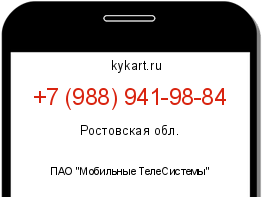 Информация о номере телефона +7 (988) 941-98-84: регион, оператор