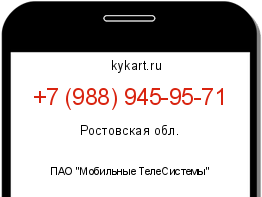 Информация о номере телефона +7 (988) 945-95-71: регион, оператор