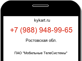 Информация о номере телефона +7 (988) 948-99-65: регион, оператор
