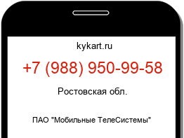 Информация о номере телефона +7 (988) 950-99-58: регион, оператор