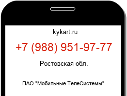 Информация о номере телефона +7 (988) 951-97-77: регион, оператор