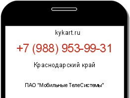 Информация о номере телефона +7 (988) 953-99-31: регион, оператор