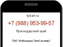 Информация о номере телефона +7 (988) 953-99-57: регион, оператор