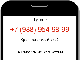 Информация о номере телефона +7 (988) 954-98-99: регион, оператор