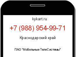 Информация о номере телефона +7 (988) 954-99-71: регион, оператор