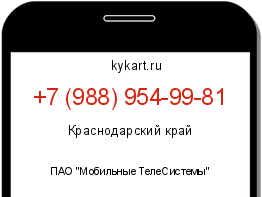 Информация о номере телефона +7 (988) 954-99-81: регион, оператор