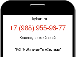 Информация о номере телефона +7 (988) 955-96-77: регион, оператор