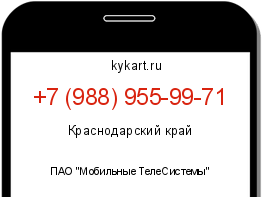 Информация о номере телефона +7 (988) 955-99-71: регион, оператор