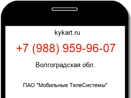 Информация о номере телефона +7 (988) 959-96-07: регион, оператор