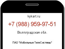 Информация о номере телефона +7 (988) 959-97-51: регион, оператор