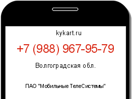 Информация о номере телефона +7 (988) 967-95-79: регион, оператор