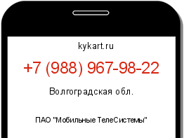 Информация о номере телефона +7 (988) 967-98-22: регион, оператор