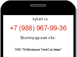 Информация о номере телефона +7 (988) 967-99-36: регион, оператор
