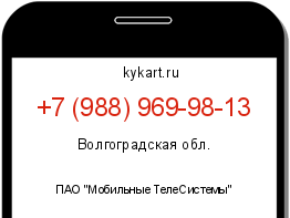 Информация о номере телефона +7 (988) 969-98-13: регион, оператор